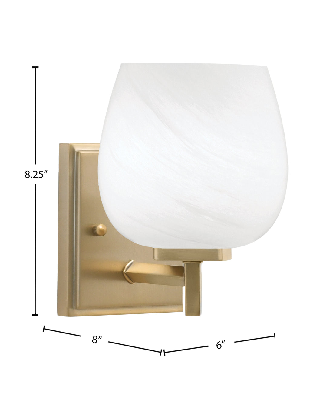 Franklin One Light Wall Sconce in New Age Brass with White Marble Shade
