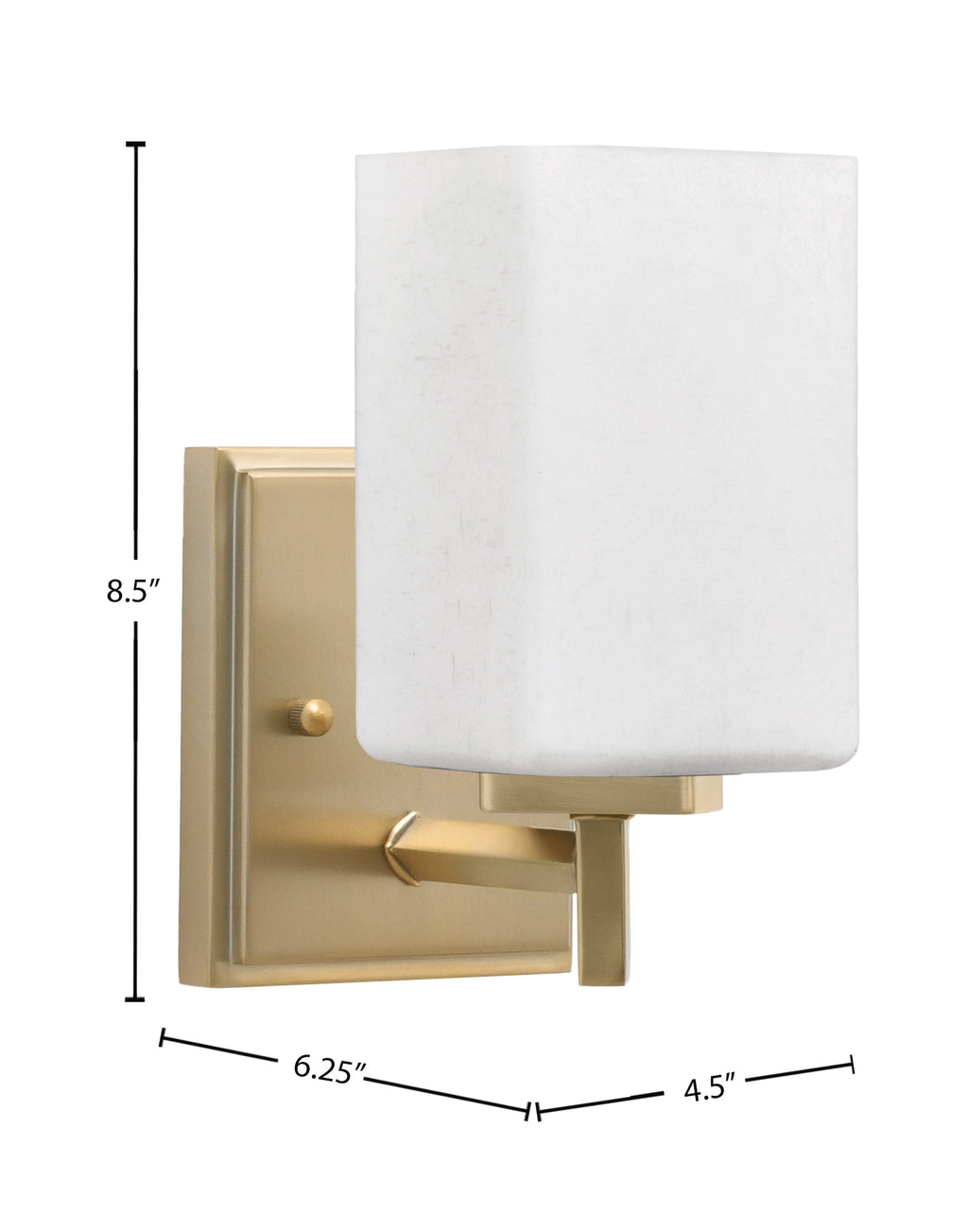 Franklin One Light Wall Sconce in New Age Brass with Square White Muslin Shade