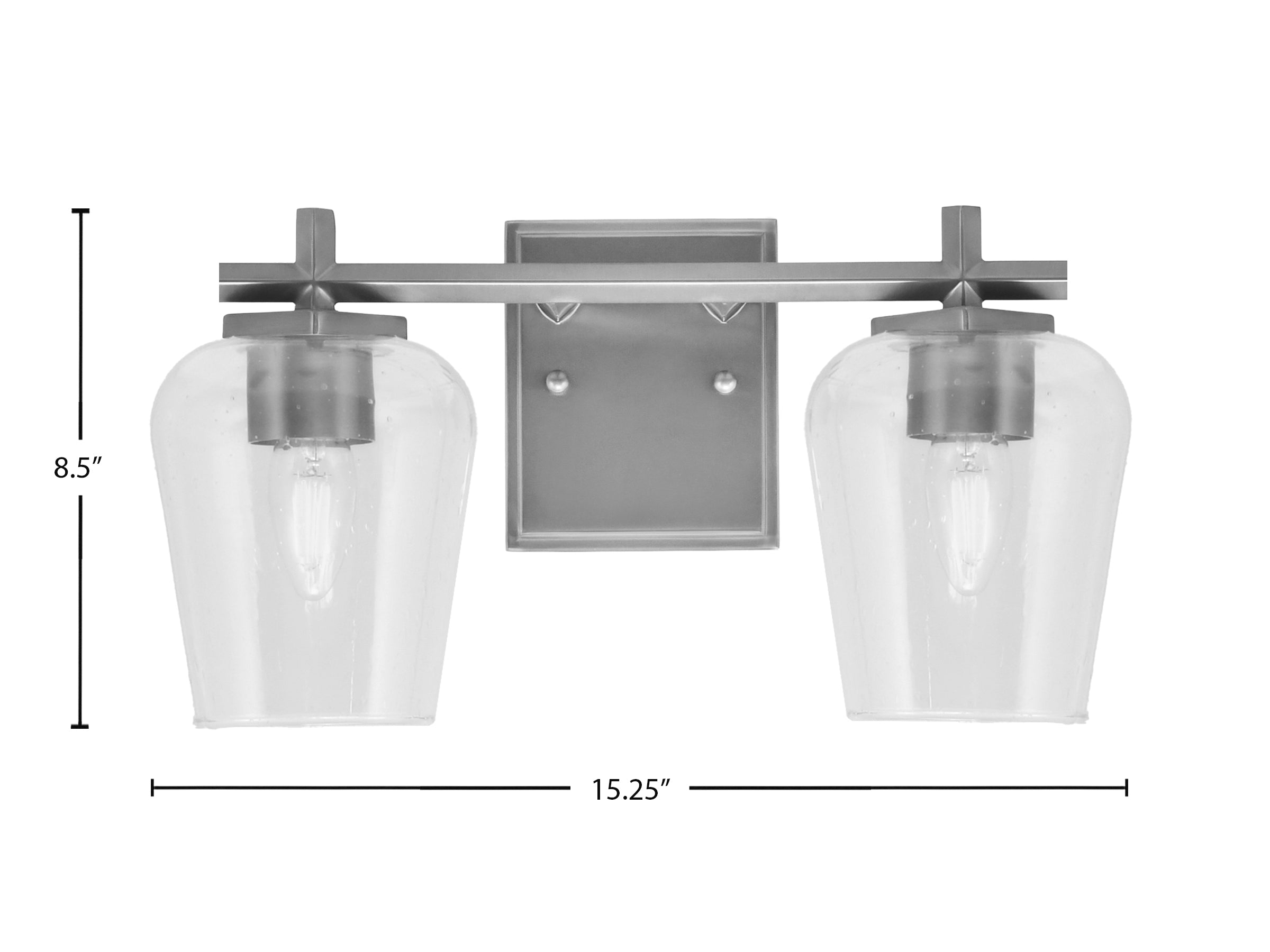 Franklin Two Light Bath Bar in Graphite with Clear Bubble Shade