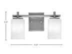 Franklin Two Light Bath Bar in Graphite with White Marble Shade