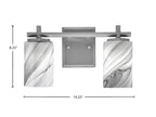 Franklin Two Light Bath Bar in Graphite with Onyx Swirl Shade