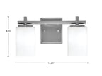 Franklin Two Light Bath Bar in Graphite with White Muslin Shade
