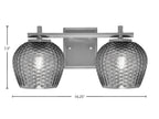 Franklin Two Light Bath Bar in Graphite with Smoke Textured Shade