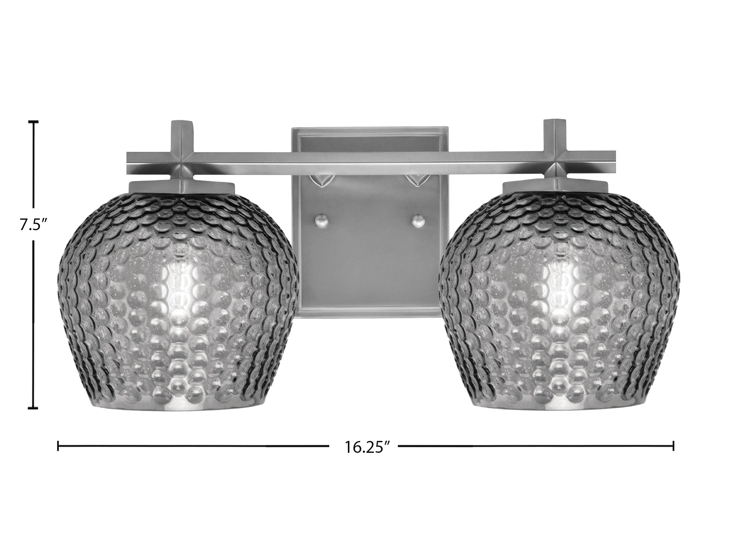 Franklin Two Light Bath Bar in Graphite with Smoke Textured Shade