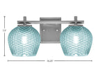 Franklin Two Light Bath Bar in Graphite with Turquoise Textured Shade