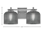 Franklin Two Light Bath Bar in Graphite with Smoke Textured Shade