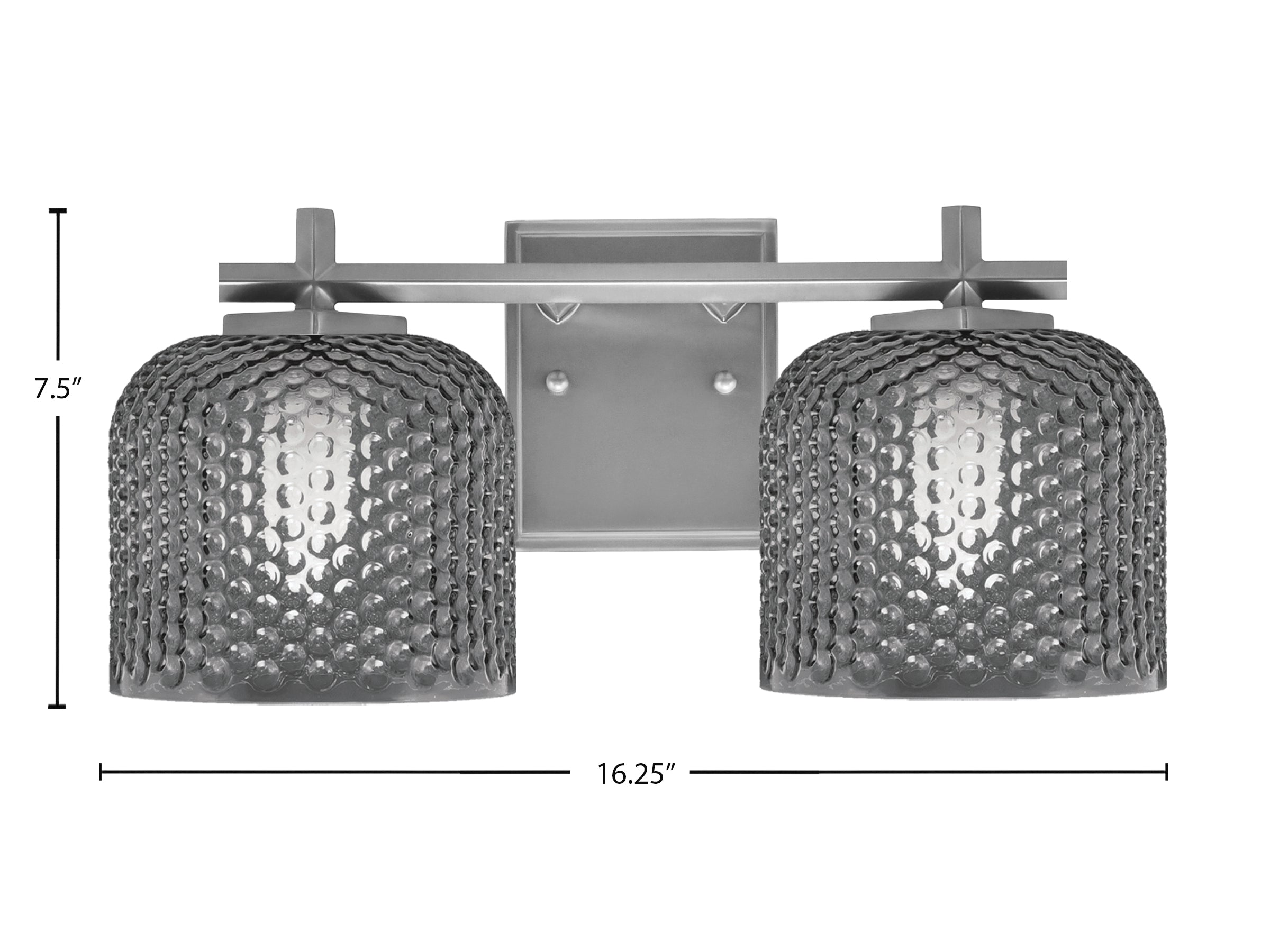 Franklin Two Light Bath Bar in Graphite with Smoke Textured Shade