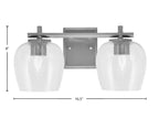 Franklin Two Light Bath Bar in Graphite with Clear Bubble Shade