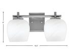 Franklin Two Light Bath Bar in Graphite with White Marble Shade