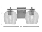 Franklin Two Light Bath Bar in Graphite with Smoke Bubble Shade