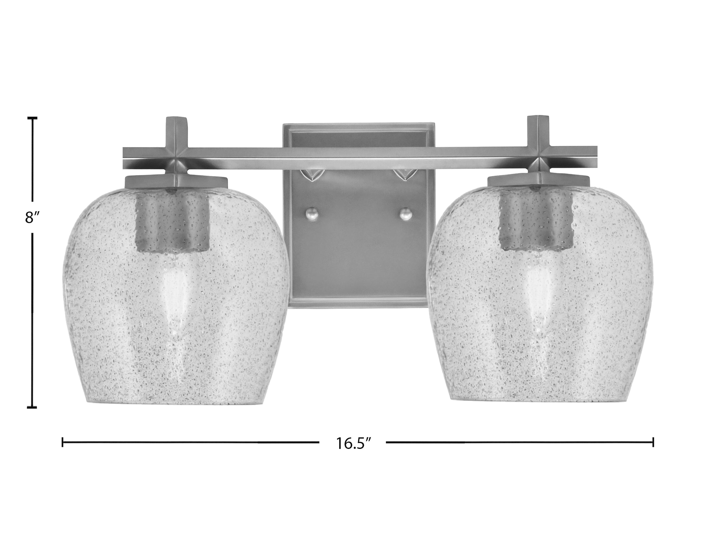 Franklin Two Light Bath Bar in Graphite with Smoke Bubble Shade