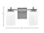 Franklin Two Light Bath Bar in Graphite with Square White Muslin Shade