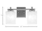 Franklin Two Light Bath Bar in Graphite with Square White Marble Shade