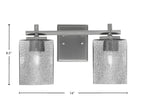 Franklin Two Light Bath Bar in Graphite with Square Smoke Bubble Shade