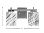 Franklin Two Light Bath Bar in Graphite with Square Onyx Swirl Shade