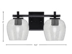 Franklin Two Light Bath Bar in Matte Black with Smoke Bubble Shade