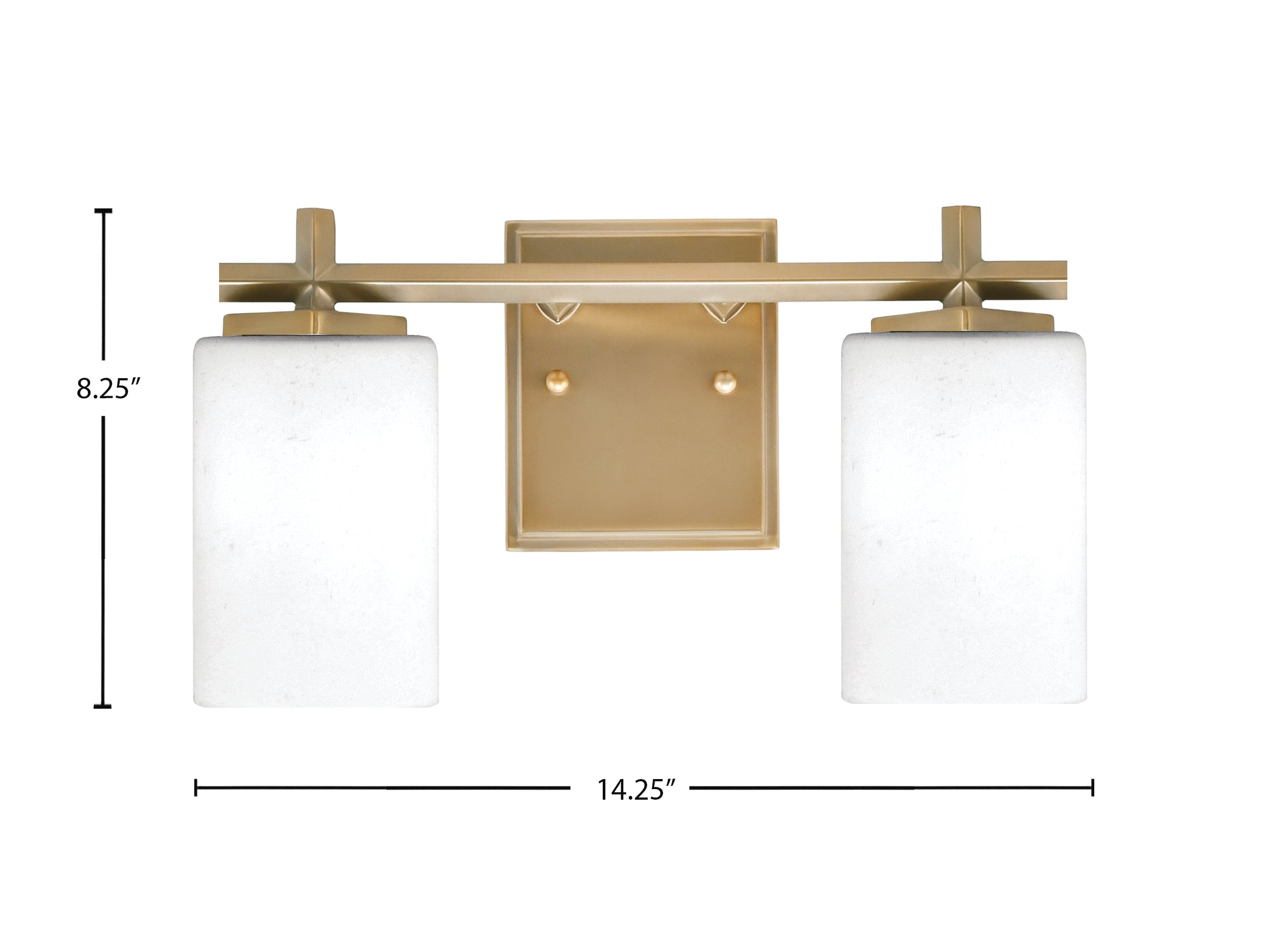 Franklin Two Light Bath Bar in New Age Brass with White Muslin Shade