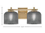 Franklin Two Light Bath Bar in New Age Brass with Smoke Textured Shade