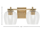 Franklin Two Light Bath Bar in New Age Brass with Clear Bubble Shade