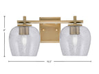 Franklin Two Light Bath Bar in New Age Brass with Smoke Bubble Shade