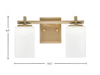 Franklin Two Light Bath Bar in New Age Brass with Square White Muslin Shade