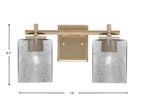 Franklin Two Light Bath Bar in New Age Brass with Square Smoke Bubble Shade