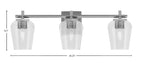 Franklin Three Light Bath Bar in Graphite with Clear Bubble Shade