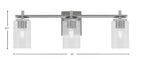 Franklin Three Light Bath Bar in Graphite with Clear Bubble Shade