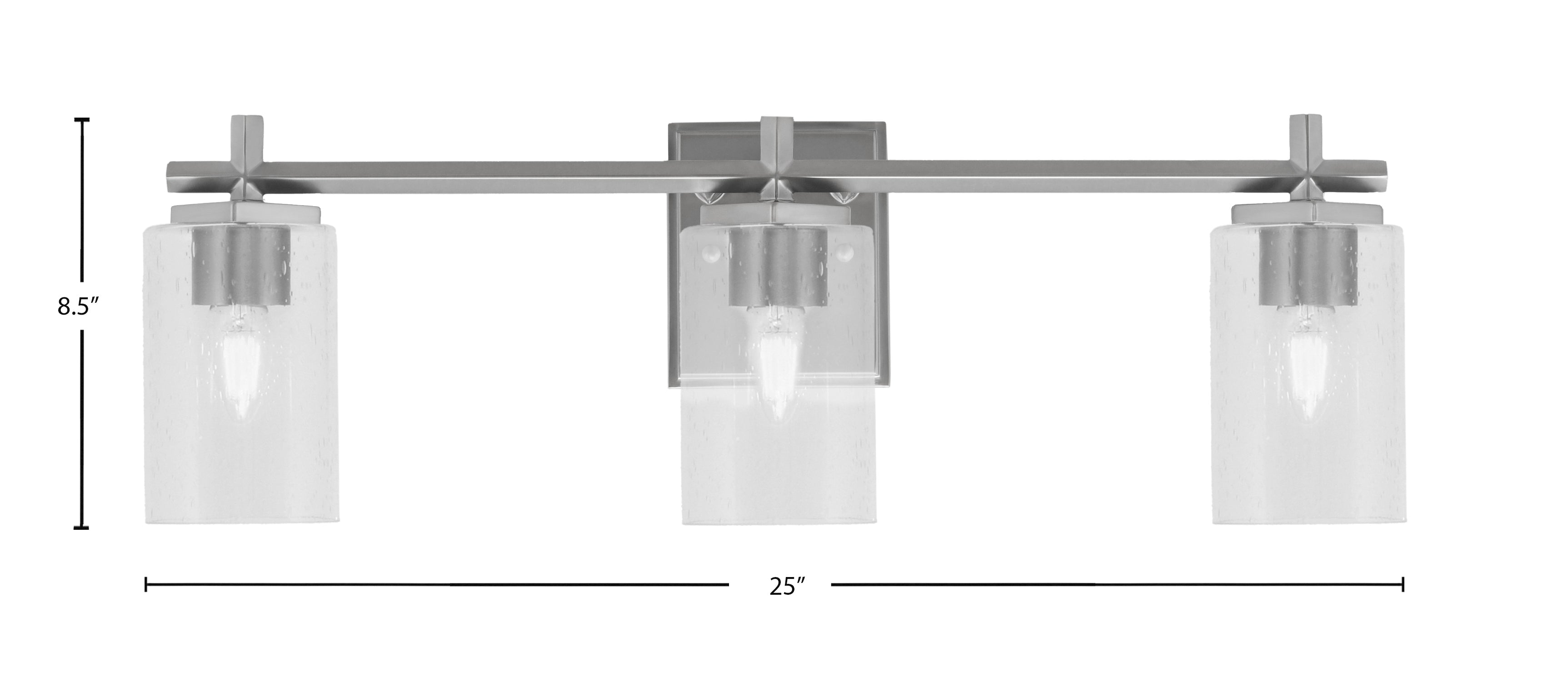 Franklin Three Light Bath Bar in Graphite with Clear Bubble Shade