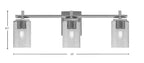 Franklin Three Light Bath Bar in Graphite with Smoke Bubble Shade