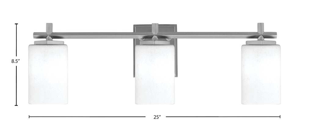 Franklin Three Light Bath Bar in Graphite with White Muslin Shade