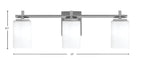 Franklin Three Light Bath Bar in Graphite with White Muslin Shade