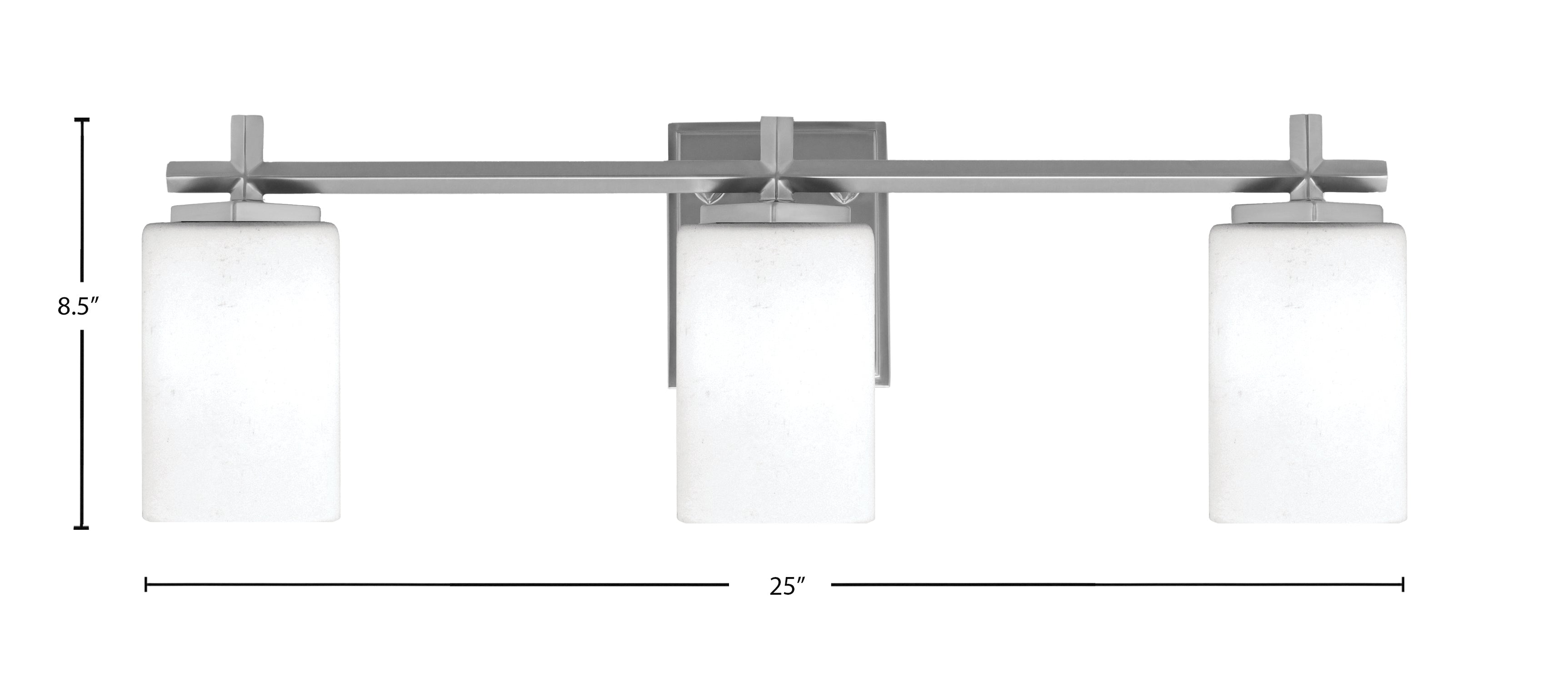 Franklin Three Light Bath Bar in Graphite with White Muslin Shade