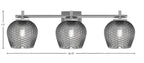 Franklin Three Light Bath Bar in Graphite with Smoke Textured Shade