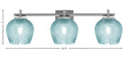 Franklin Three Light Bath Bar in Graphite with Turquoise Textured Shade