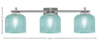 Franklin Three Light Bath Bar in Graphite with Turquoise Textured Shade