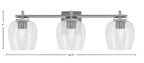 Franklin Three Light Bath Bar in Graphite with Clear Bubble Shade