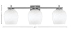 Franklin Three Light Bath Bar in Graphite with White Marble Shade