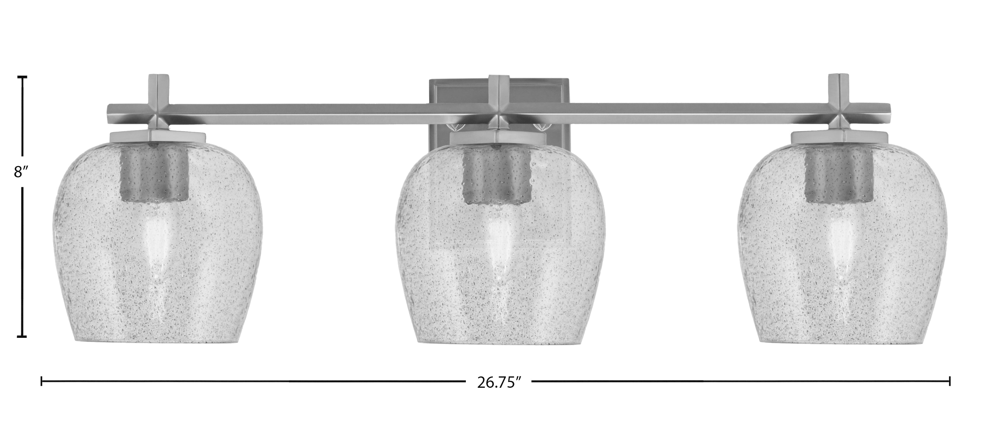 Franklin Three Light Bath Bar in Graphite with Smoke Bubble Shade