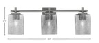 Franklin Three Light Bath Bar in Graphite with Square Smoke Bubble Shade