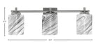 Franklin Three Light Bath Bar in Graphite with Square Onyx Swirl Shade