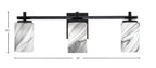 Franklin Three Light Bath Bar in Matte Black with Onyx Swirl Shade