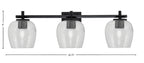Franklin Three Light Bath Bar in Matte Black with Smoke Bubble Shade