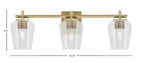 Franklin Three Light Bath Bar in New Age Brass with Clear Bubble Shade
