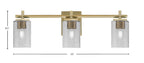 Franklin Three Light Bath Bar in New Age Brass with Smoke Bubble Shade