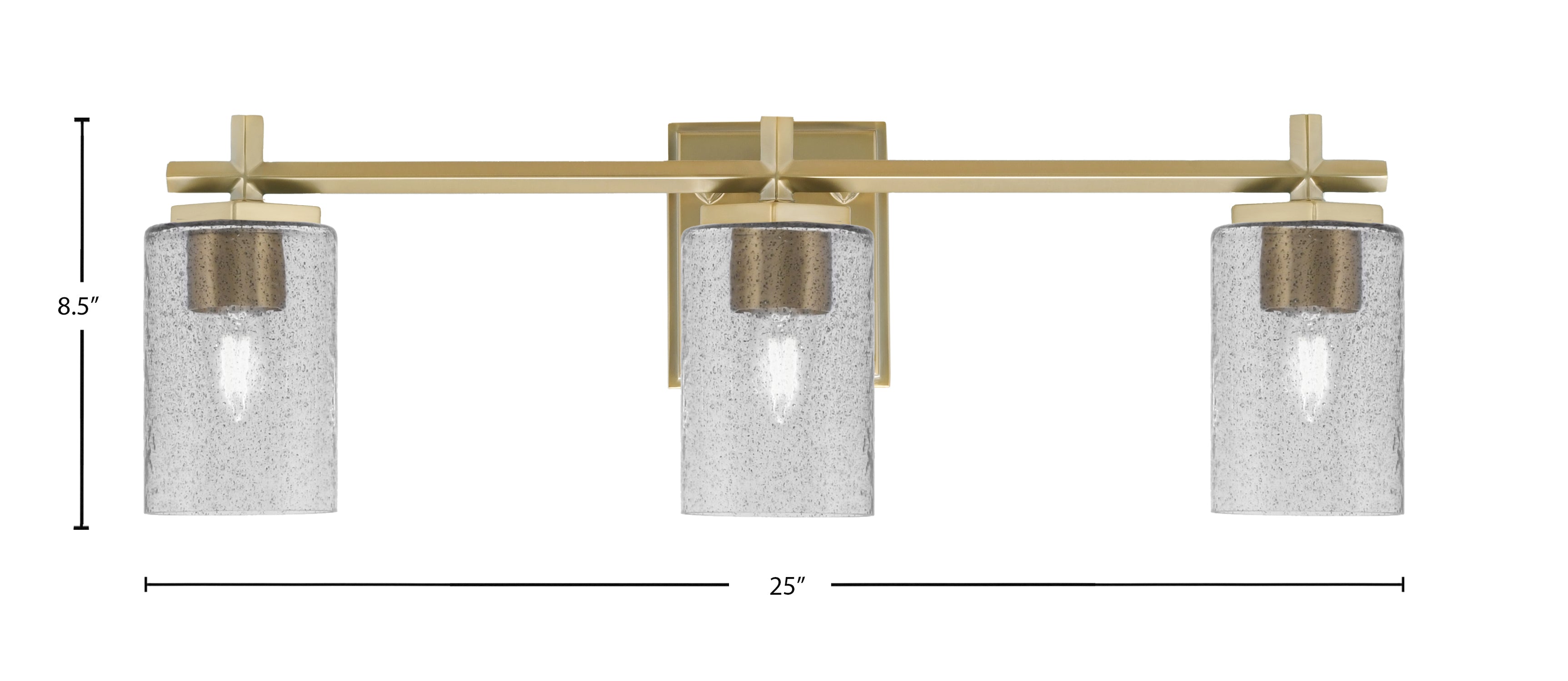 Franklin Three Light Bath Bar in New Age Brass with Smoke Bubble Shade
