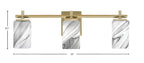 Franklin Three Light Bath Bar in New Age Brass with Onyx Swirl Shade