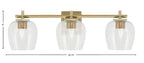 Franklin Three Light Bath Bar in New Age Brass with Clear Bubble Shade