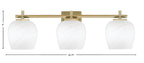 Franklin Three Light Bath Bar in New Age Brass with White Marble Shade
