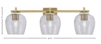 Franklin Three Light Bath Bar in New Age Brass with Smoke Bubble Shade